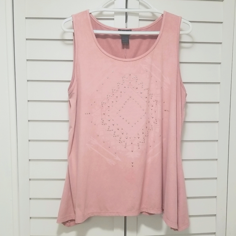 Joie & i Women's Sleeveless Top Metallic bead design Size L